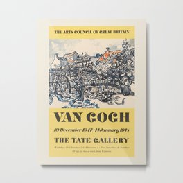 Vincent van Gogh. Exhibition poster for The Tate Gallery in London, 1948. Metal Print | Vincentvangogh, Vangogh, Vintagedecor, Homedecor, Vangoghposter, Exhibitionposter, Vintageposter, Artexhibition, Vangoghart, Englishposter 