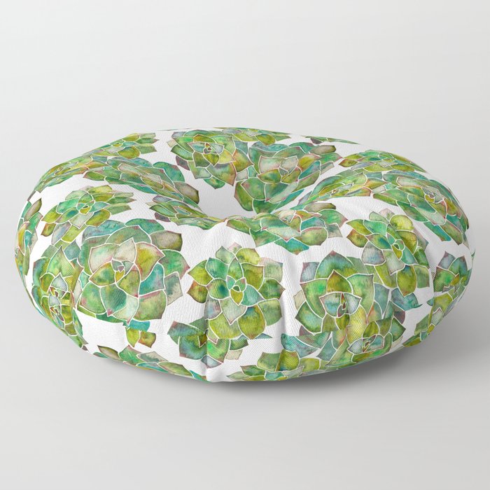 Rosette Succulents – Green Palette Floor Pillow