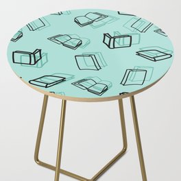 Hand Drawn Books Pattern Side Table