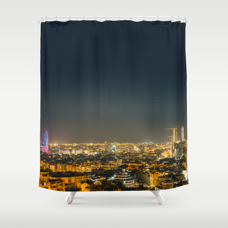Shiny Barcelona Shower Curtain By, Barcelona Shower Curtain