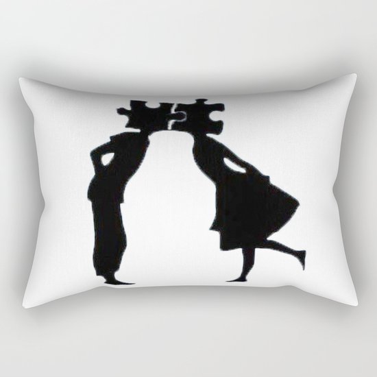 Puzzle Woman Man Rectangular Pillow