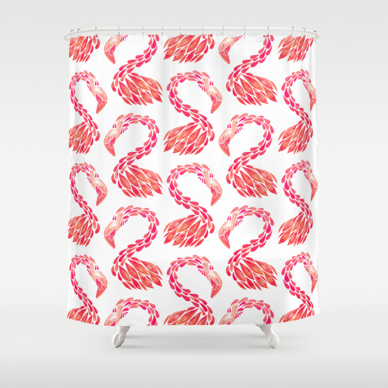 Miami Flamingo Pink Ombre Shower Curtain By Catcoq Society6