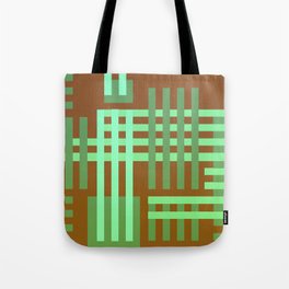 Modern Moroccan Tribal Brown Green Tote Bag