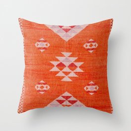 Vintage Orange Anthropologie Moroccan Artwork. Throw Pillow
