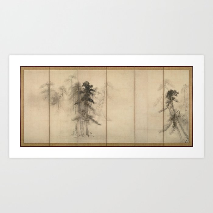 Japanese Art Print - Hasegawa Tohaku - Pine Trees, Right (16th Century) Art Print