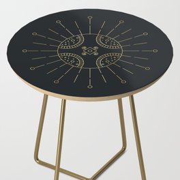 Linear art deco sun - old Romanian symbols Side Table