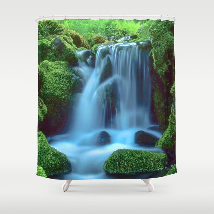Waterfall in the forest Shower Curtain