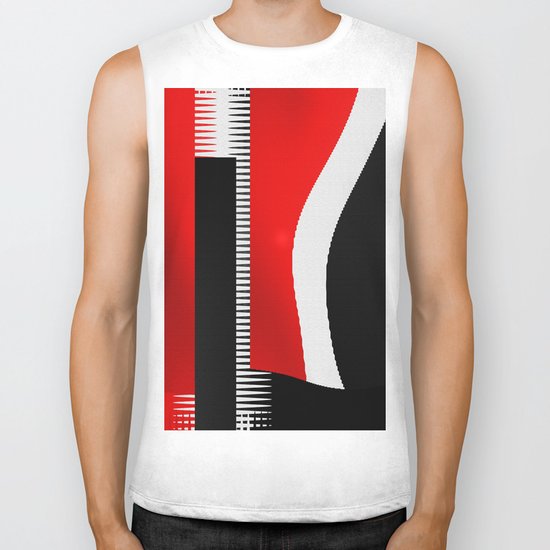 black and white meets red version 16 Biker Tank