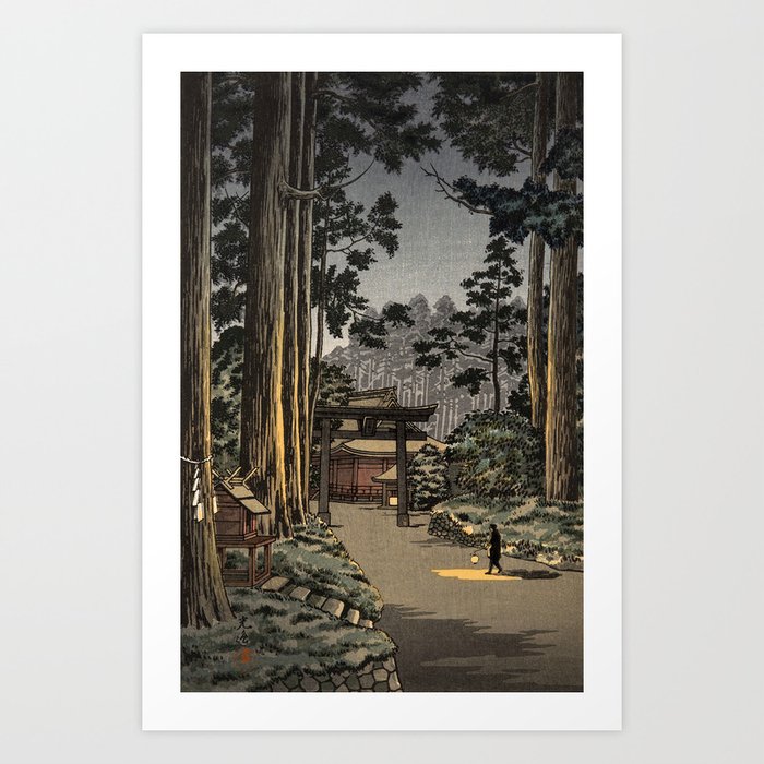 Tsuchiya Koitsu - Nikko Futarasan Temple - Japanese Vintage Woodblock Painting Art Print