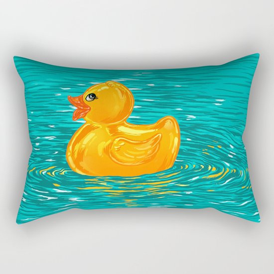 Quack Quack Says the Plastic Duck! Rectangular Pillow