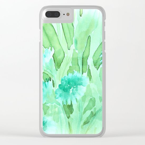 Soft Watercolor Floral Clear iPhone Case