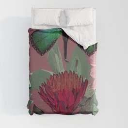 Butterfly and South African Garden Duvet Cover