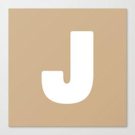 J (White & Tan Letter) Canvas Print