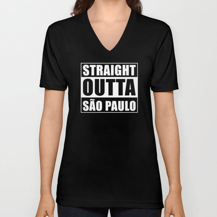 Straight Outta Sao Paulo V Neck T Shirt