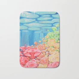 Rainbow jellyfish sea - queer jellies  Bath Mat