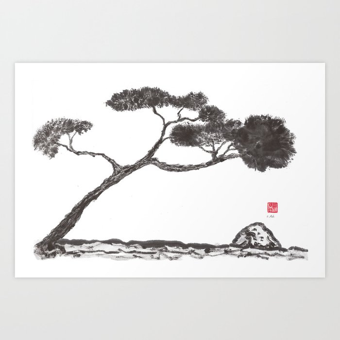 Tree and Stone Art Print