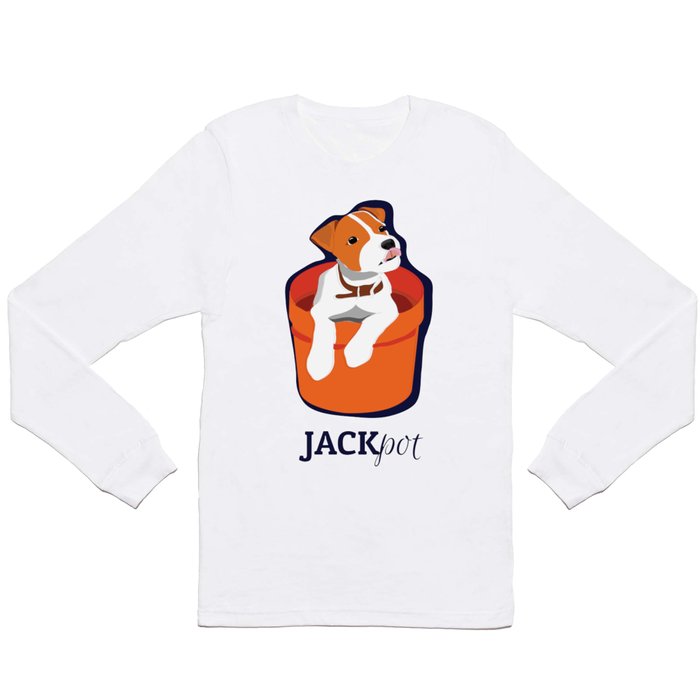 "Jackpot: Jack RussellTerrier Pop Art Puppy Long Sleeve T Shirt