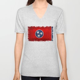 Tennessee State flag, Vintage version V Neck T Shirt
