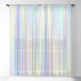 Pastel rainbow abstract Sheer Curtain