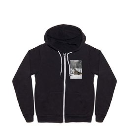 Wolf Howling In The Forest In The Snow Zip Hoodie