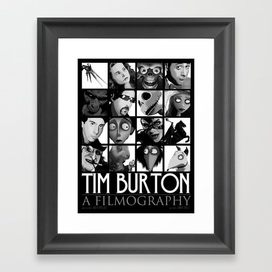 Tim Burton - a filmography Framed Art Print