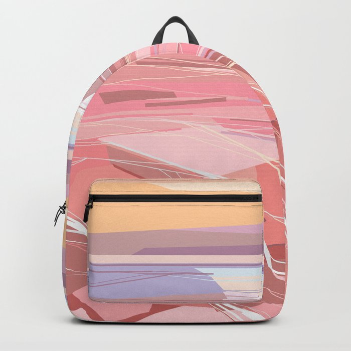 Geometric Pink Lake And Sky Hutt Lagoon Western Australia Backpack By Heiidiilaiiart Society6