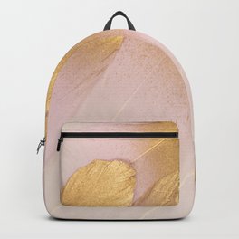 Gold Tipped Pink Feathers Backpack