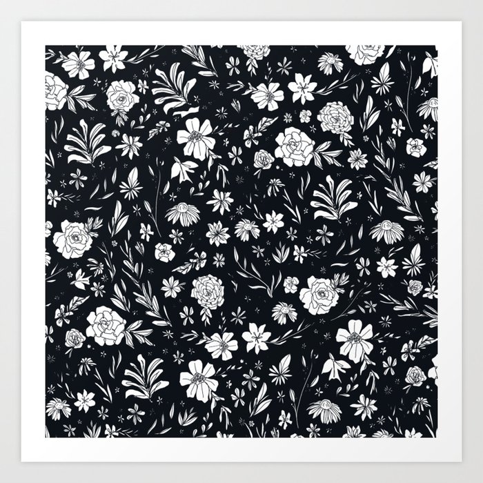 28 Floral Print, Black & White ideas