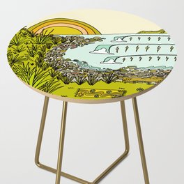 point breaks in paradise // retro surf art by surfy birdy Side Table