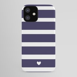 Preppy Navy Blue Stripes iPhone Case