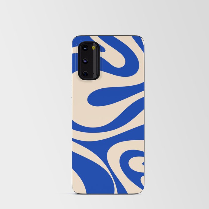 Mod Swirl Retro Abstract Pattern in Cream and Bright Blue Android Card Case