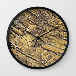 Baby Handprints in Gold and Black Wall Clock