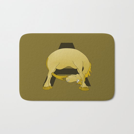 Pony Monogram Letter A Bath Mat