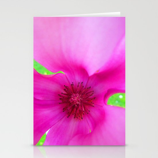 Shocking Pink Flower Stationery Cards
