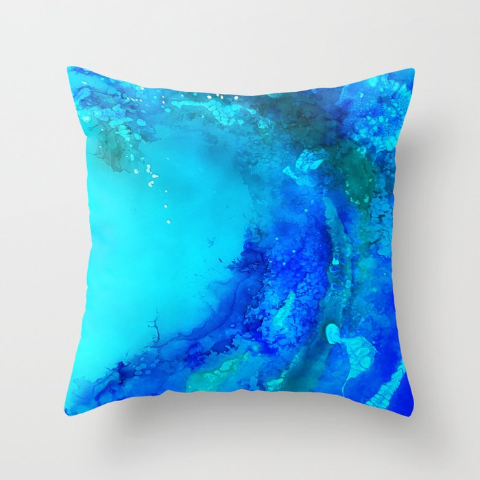 Blue Wave Throw Pillow