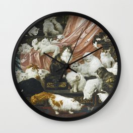 My Wife's Lovers by Carl Kahler 1883 Famous Cat Painting Wall Clock | Painting, Carlkahler, Kitten, My, Lovers, Wife, Artist, 1883, Art, Cat 