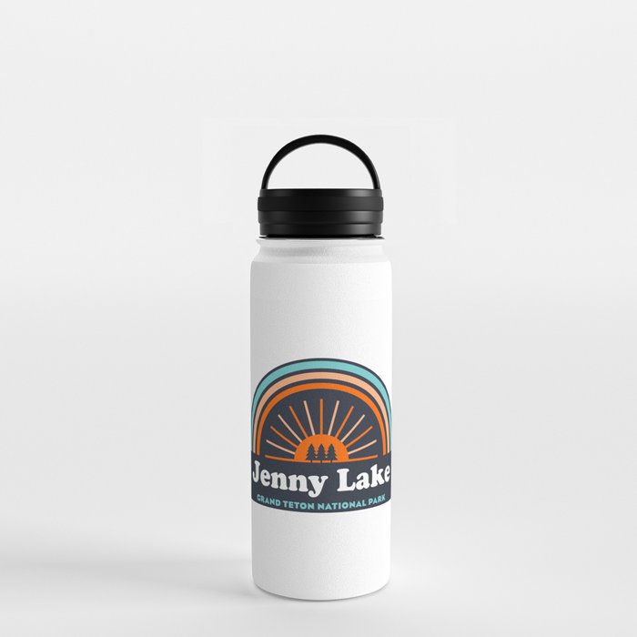 Jenny Lake Grand Teton National Park Rainbow Water Bottle
