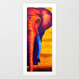 Sunset Elephant Art Print