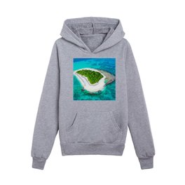 Tropical Turquoise Island  Kids Pullover Hoodies