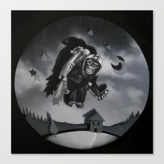 Monkey See Monkey Flew Canvas Print