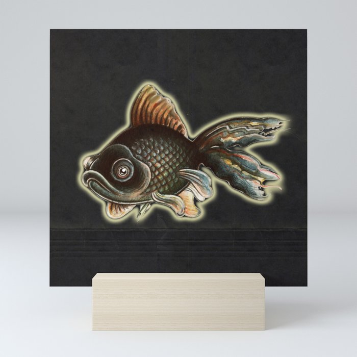 Black moor fish Mini Art Print