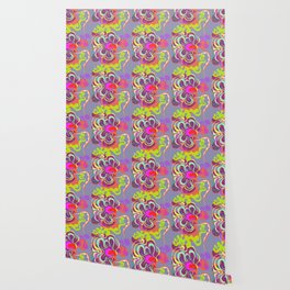 Psychadelic Flower Power Seamless Pattern Wallpaper