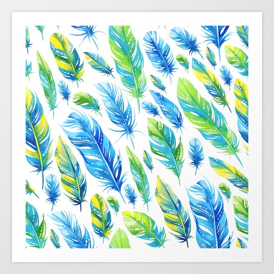 Feathers Pattern 03 Art Print