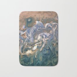 Blue and Calm Seashore Abstract Art Bath Mat
