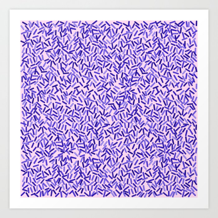 Indigo Sprinkles Pattern Art Print