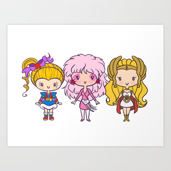 Lil' CutiEs: 80s Ladies Art Print