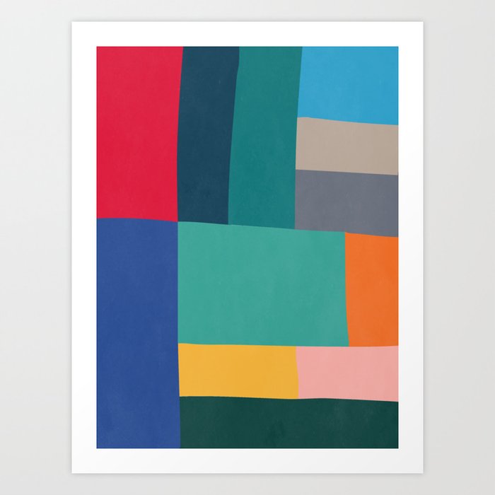 Abstract Color Block Geometric Art Print