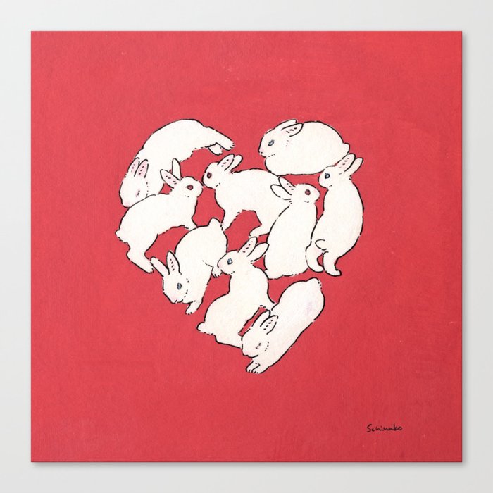 Bunny heart Canvas Print