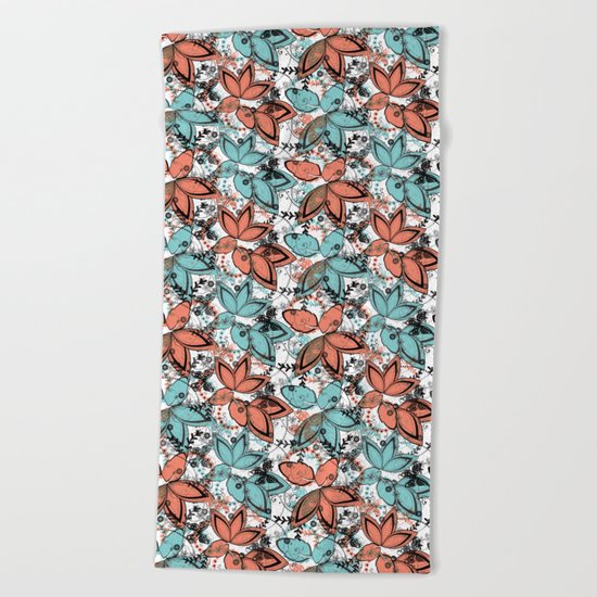 Autumn leaf fall. Beach Towel