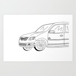 My Friends' Cars - Vibe Art Print | Drawing, Digital 